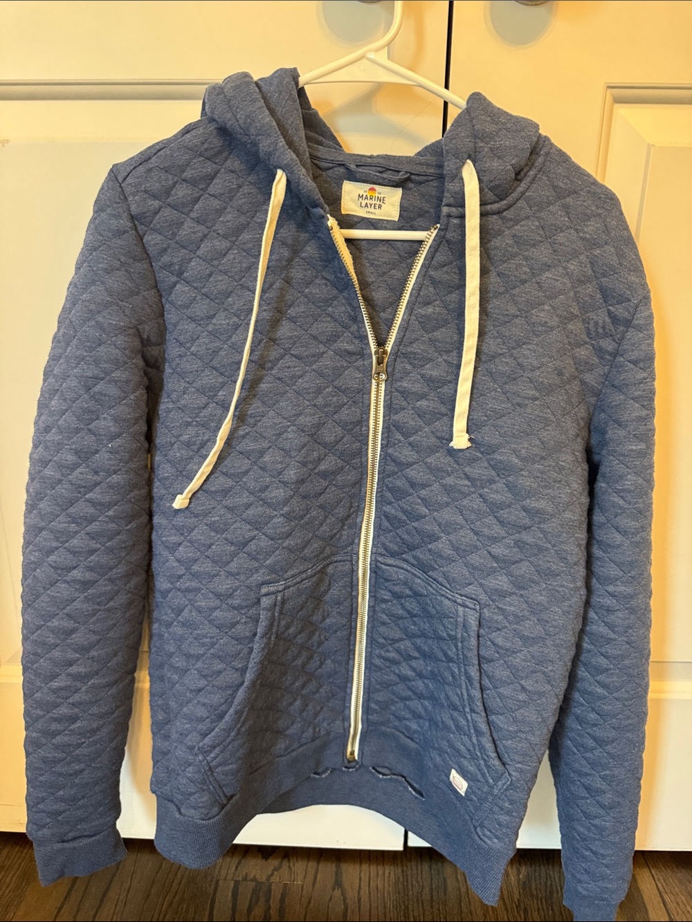 Men’s small zip up quilted hoodie Marine Layer